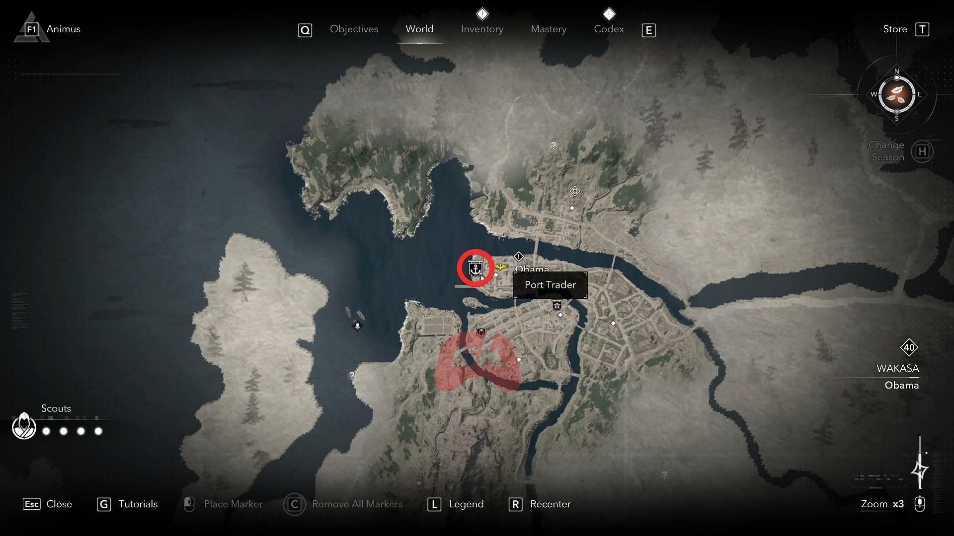 Port Trader's location in Obama (Image via Sportskeeda Gaming // Ubisoft)